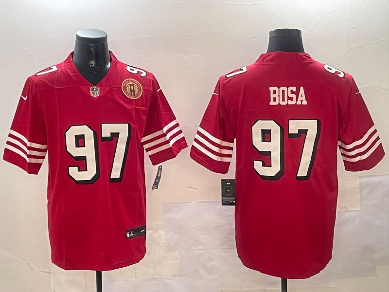 Men San Francisco 49ers #97 Bosa Red Throwback Second generation 2024 Nike Limited NFL Jersey style 5->san francisco 49ers->NFL Jersey